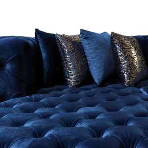 Neva Blue Velvet Double Chaise Sectional