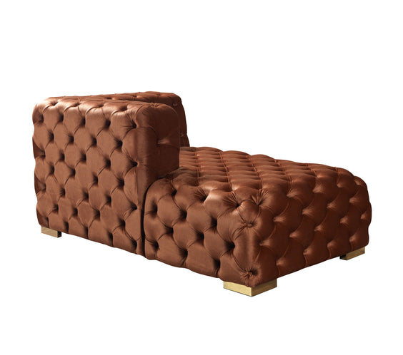 Neva Orange Velvet Double Chaise Sectional