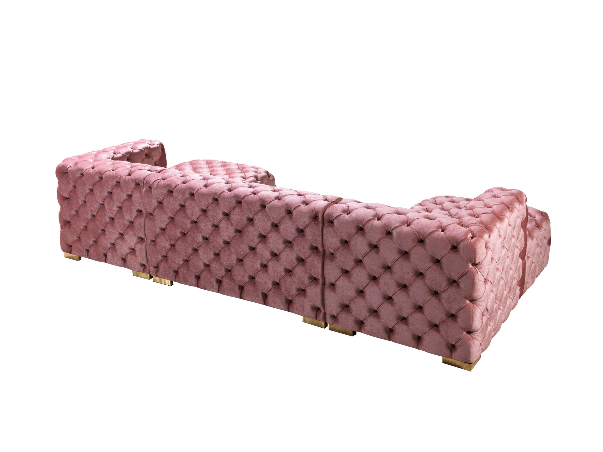 Neva Pink Velvet Double Chaise Sectional