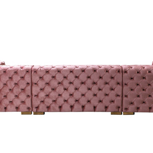 Neva Pink Velvet Double Chaise Sectional