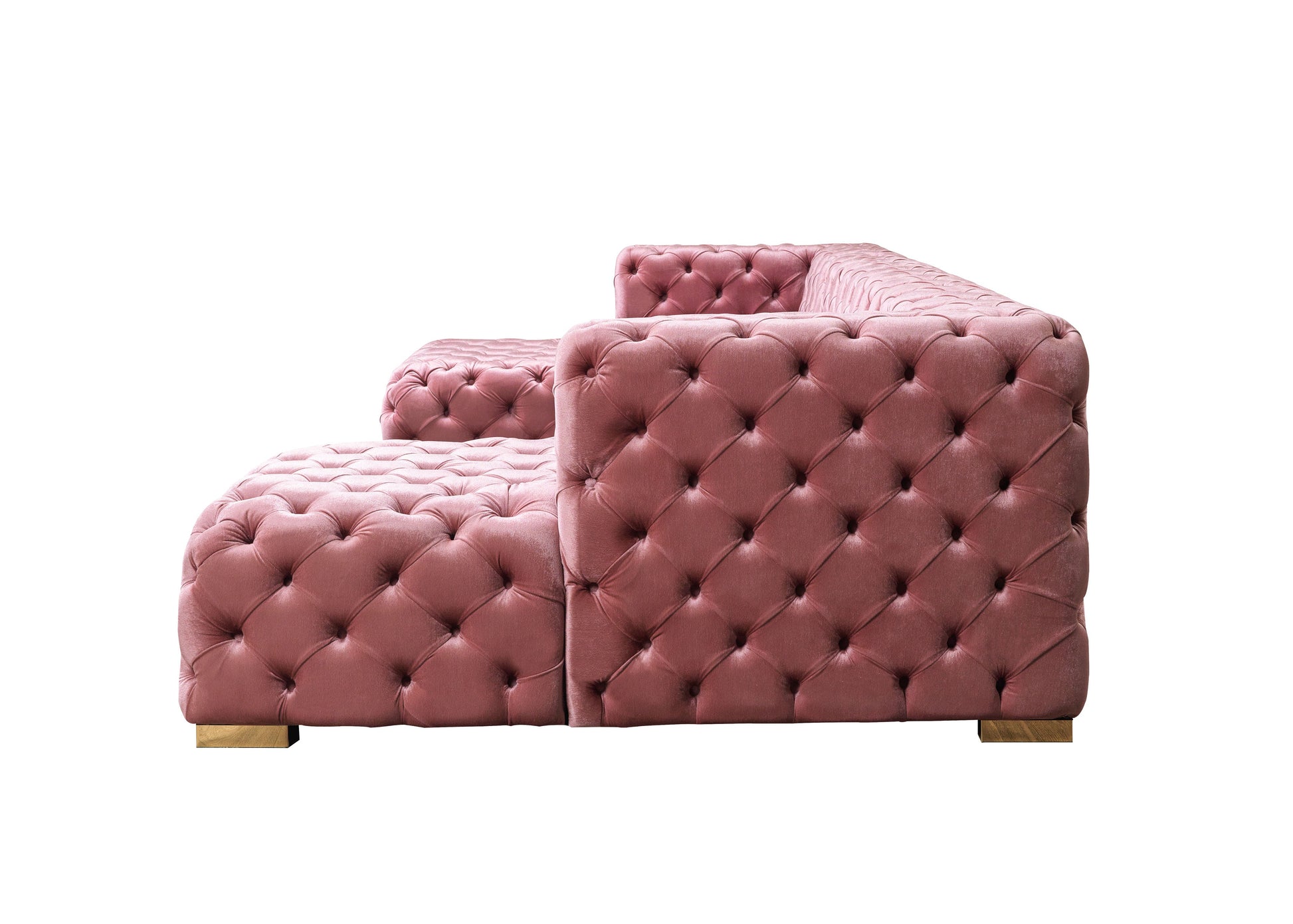 Neva Pink Velvet Double Chaise Sectional