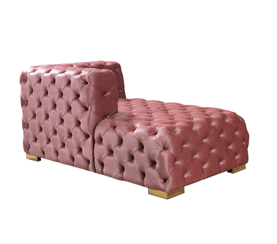 Neva Pink Velvet Double Chaise Sectional