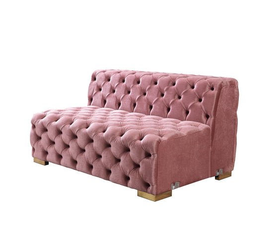 Neva Pink Velvet Double Chaise Sectional