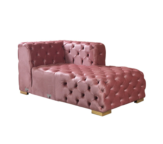 Neva Pink Velvet Double Chaise Sectional