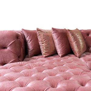 Neva Pink Velvet Double Chaise Sectional