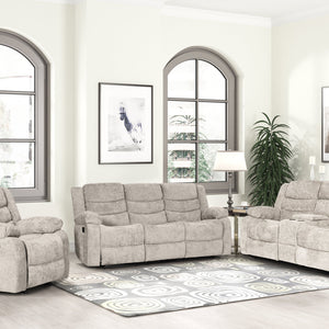 Oliver Beige 3-Piece Reclining Living Room Set