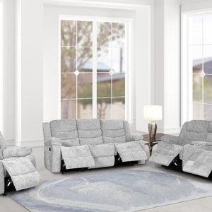 Oliver Silver 3-Piece Reclining Living Room Set