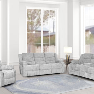 Oliver Silver 3-Piece Reclining Living Room Set