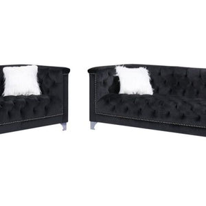 Prince Velvet Black Living Room Set