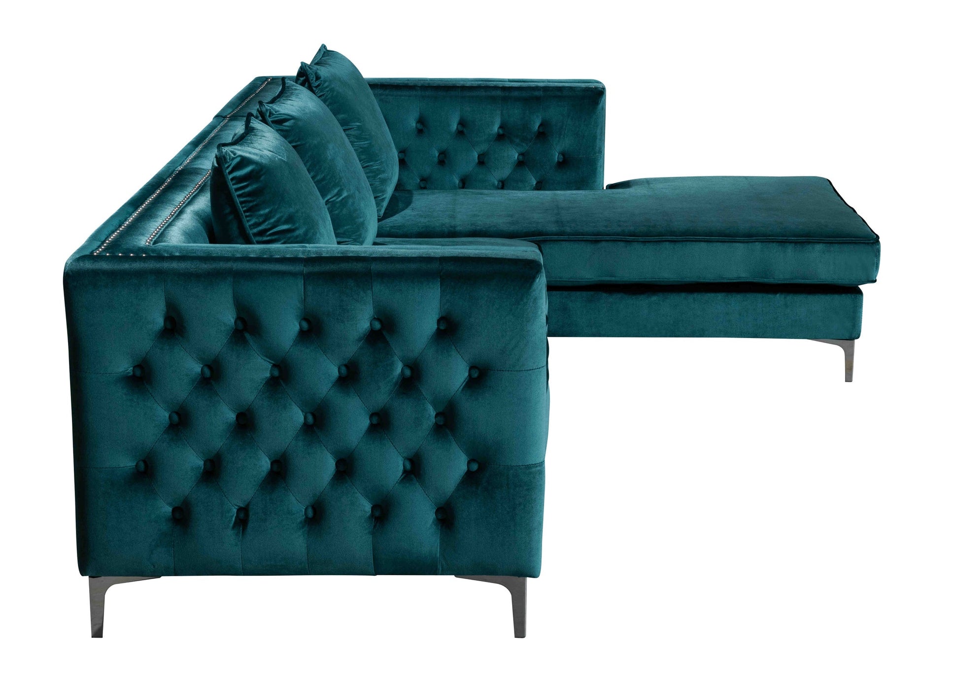 Ava Teal Velvet RAF Sectional