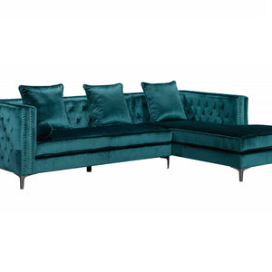 Ava Teal Velvet RAF Sectional