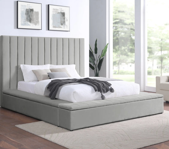 France Grey Platform Bed - Queen, King