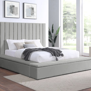 France Grey Platform Bed - Queen, King