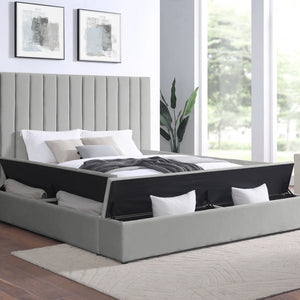 France Grey Platform Bed - Queen, King