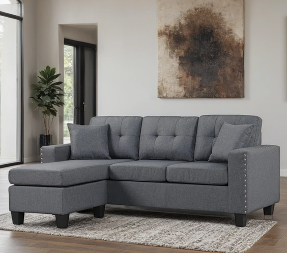 Cris Gray Reversible Sectional