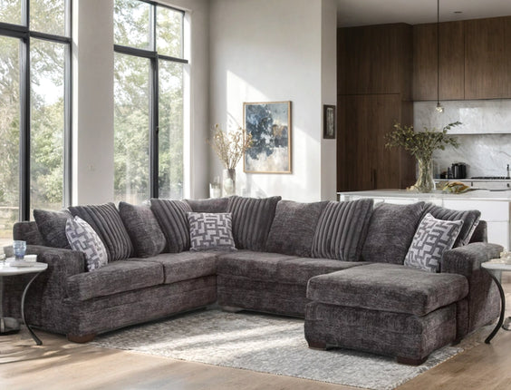Galatic Charcoal RAF Chaise Sectional