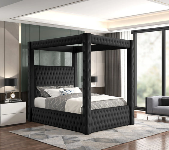 Castle Black Platform Bed -Queen, King