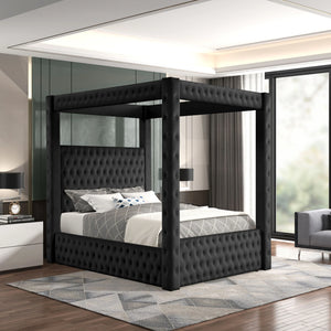 Castle Black Platform Bed -Queen, King