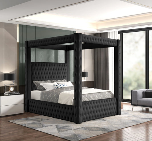 Castle Black Platform Bed -Queen, King