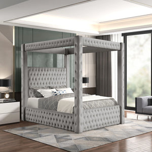 Castle Grey Platform Bed - Queen, King