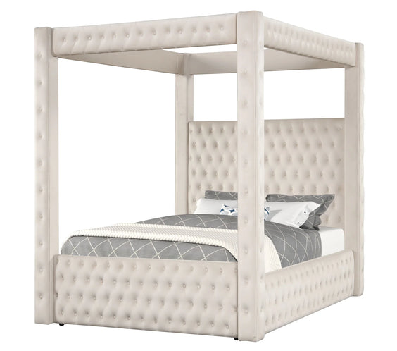 Castle Cream Platform Bed - Queen, King