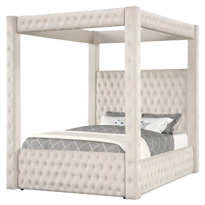 Castle Cream Platform Bed - Queen, King