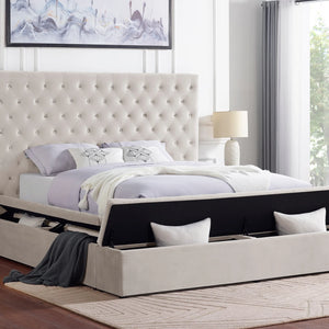 Paris Beige Platform Bed - Queen, King