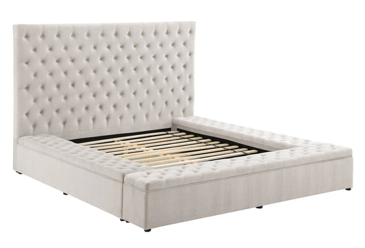 Paris Beige Platform Bed - Queen, King