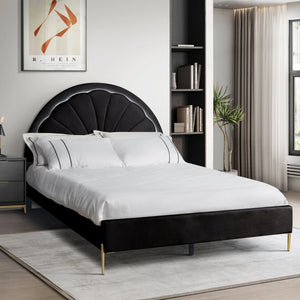 Flora Black Platform Bed Twin, Full, Queen (LED LIGHTS)