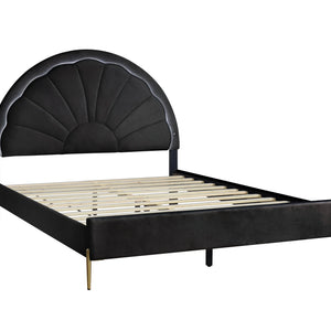 Flora Black Platform Bed Twin, Full, Queen (LED LIGHTS)