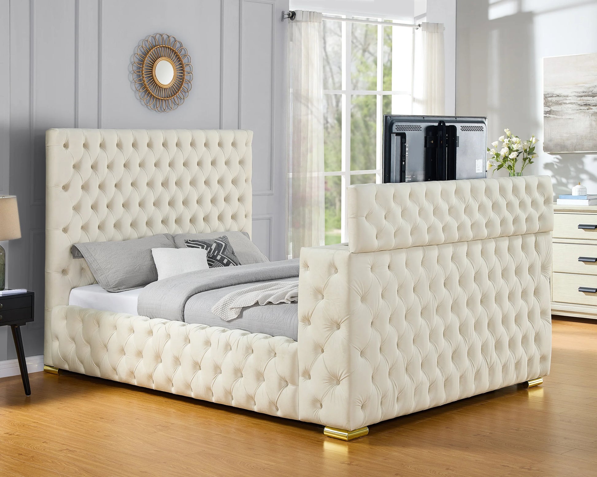 Future Beige Platform Bed - Queen, King