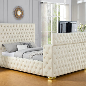 Future Beige Platform Bed - Queen, King