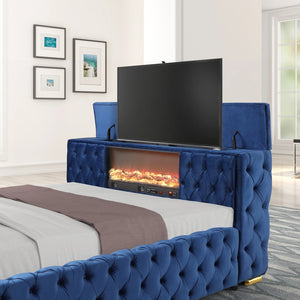 Future Blue Platform Bed - Queen, King