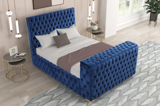 Add elegance to your bedroom with the Future Blue Platform Bed from Moda Home Furniture. Available in Queen & King sizes. Shop now for style & comfort!
