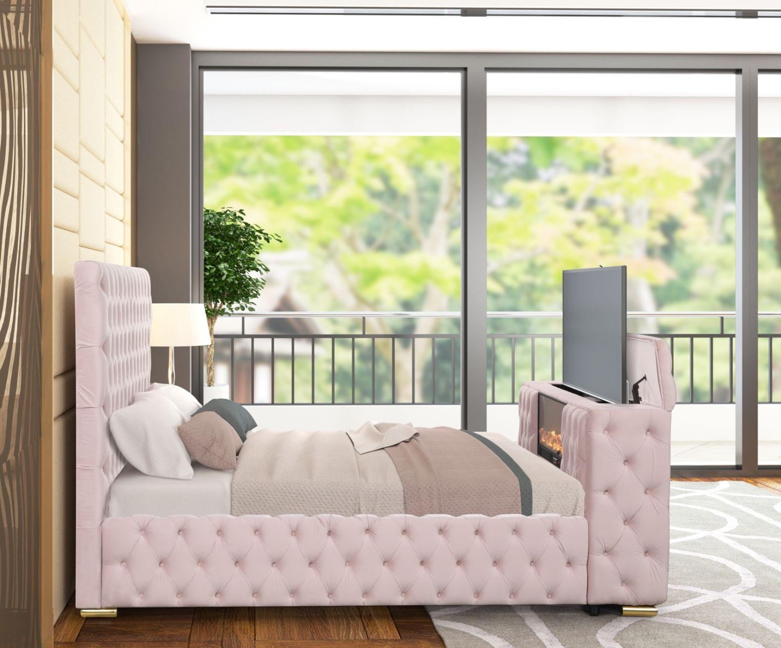 Future Pink Platform Bed - Queen, King