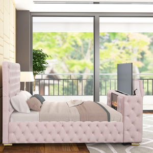 Future Pink Platform Bed - Queen, King