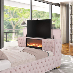 Future Pink Platform Bed - Queen, King