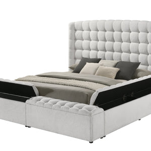 Madonna White Platform Bed - Queen, King