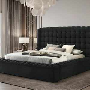 Madonna Black Platform Bed - Queen, King