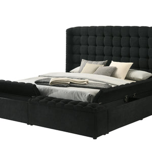 Madonna Black Platform Bed - Queen, King