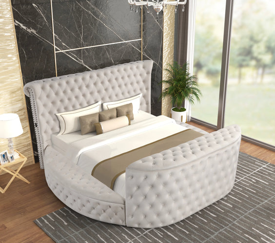 Patron Beige Platform Bed - Queen, King