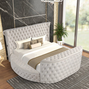 Patron Beige Platform Bed - Queen, King