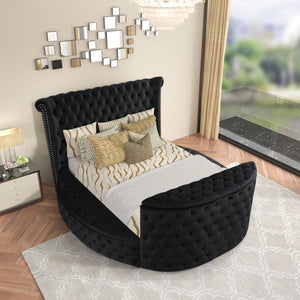 Patron2Black Platform Bed - Queen, King (w/ FIREPLACE)