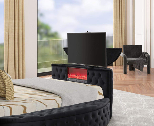 Patron2Black Platform Bed - Queen, King