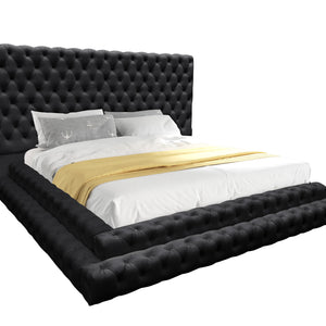 KIKI Black Platform Bed - Queen, King