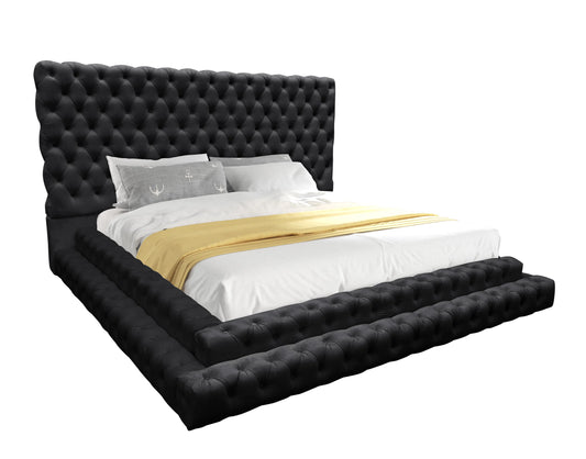 KIKI Black Platform Bed - Queen, King