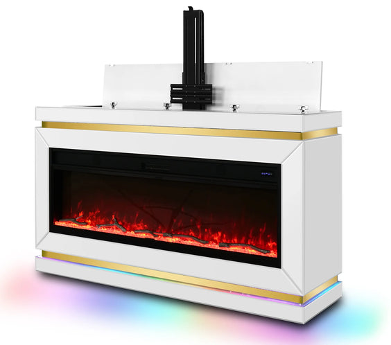 A94 TV STAND W/FIREPLACE (WHITE) **NEW ARRIVAL**