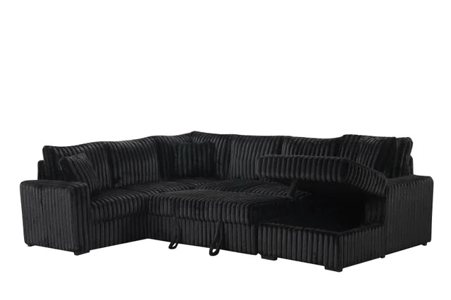 Sonic Black Sectional With Pull-Out Bed **NEW ARRIVAL**