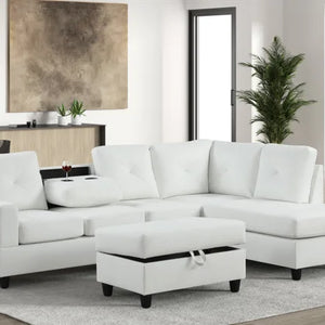 Rocket White PU Reversible Sectional **COMING SOON** (ETA 4/21)