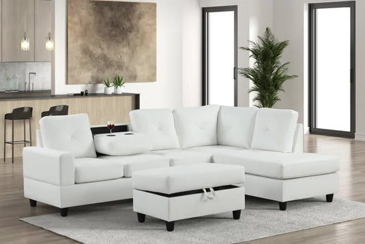 Rocket White PU Reversible Sectional **COMING SOON** (ETA 4/21)